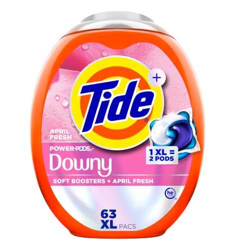 Image of Tide Power PODs + Downy Laundry Detergent Pods, 63 Count, Soft Boosters + April Fresh