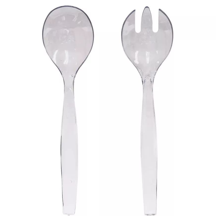 VeZee's Plastic Serving Utensils, Clear Heavy Duty Disposable utensil | Set 10