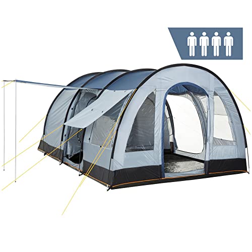 CampFeuer Zelt TunnelX für 4 Personen | Tunnelzelt mit 3 Eingängen, 5000 mm Wassersäule | Vernähte Bodenplane, Moskitonetz, Sichtschutz | Gruppenzelt, Campingzelt, Familienzelt – Bild 3