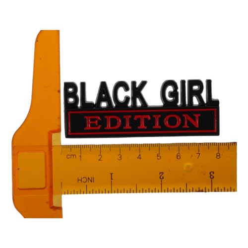 Image of BYOBYO 2PCS Black Girl Edition Emblem 3D Metal Car Side Rear Front Hood Badge Auto Door Badge Universal Car Sticker Replacement Decorations for Vehicle Car Truck SUV, 3.15x1.18in
