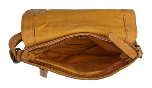 Bolso de hombro de cuero legítimo Duncan Flapoverbag marrón claro y cómodo de llevar 3