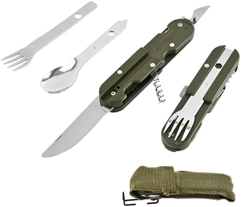 Set De Couverts Camping Métal - Couteau, Cuillère, Fourchette - Pliable