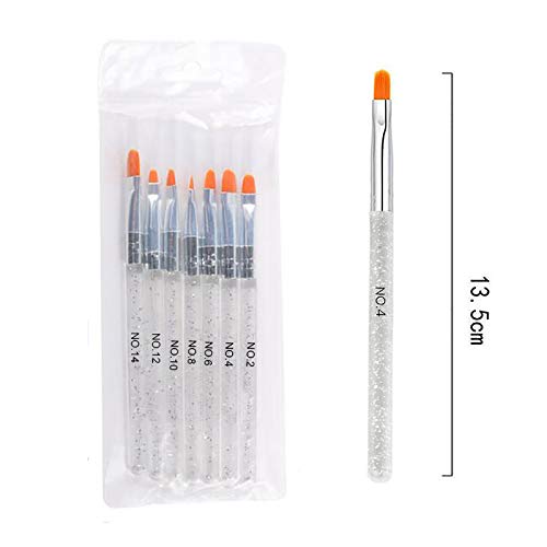 MWOOT 14 PCS Nägel Pinsel UV-Gel Pinselset Perfekt für Gel & Acryl Nägel Nailart – Bild 4