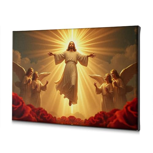 Tableau salle à manger pour corriger un mur vide grâce aux anges et roses