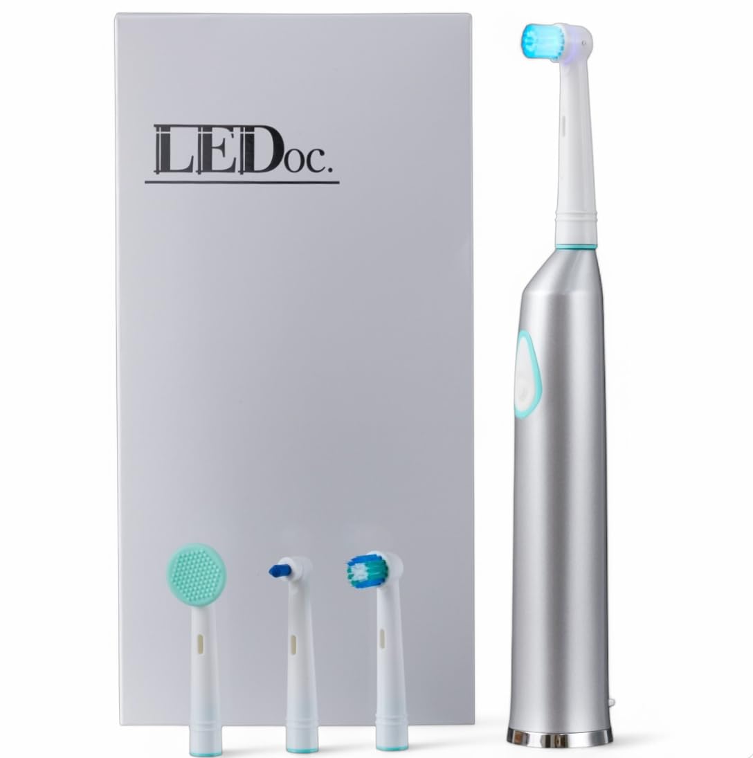 青色　LED 電動歯ブラシ　本体＋ブラシヘッド4種類&amp;替え磨きブラシセット 楽天市場】【公式】青色LED 電動歯ブラシ LEDoc（本体+ブラシ