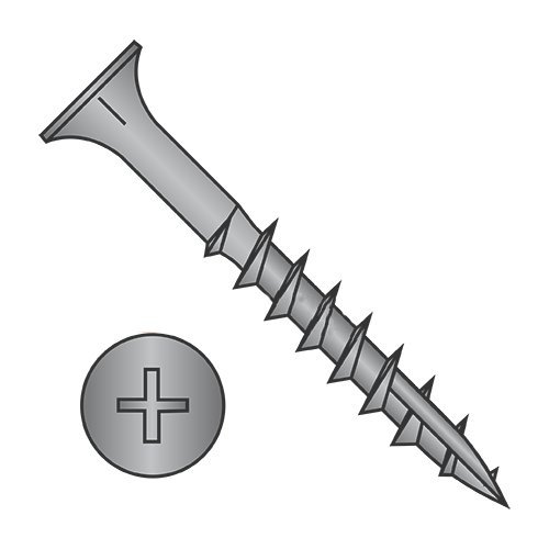 #9 x 2 1/2" Deep Thread Wood Screws/Phillips/Flat Head/Steel/Black Oxide/Type 17 Pt/with Nibs/Type 17 Point/with Nibs (Carton: 1,000 pcs)