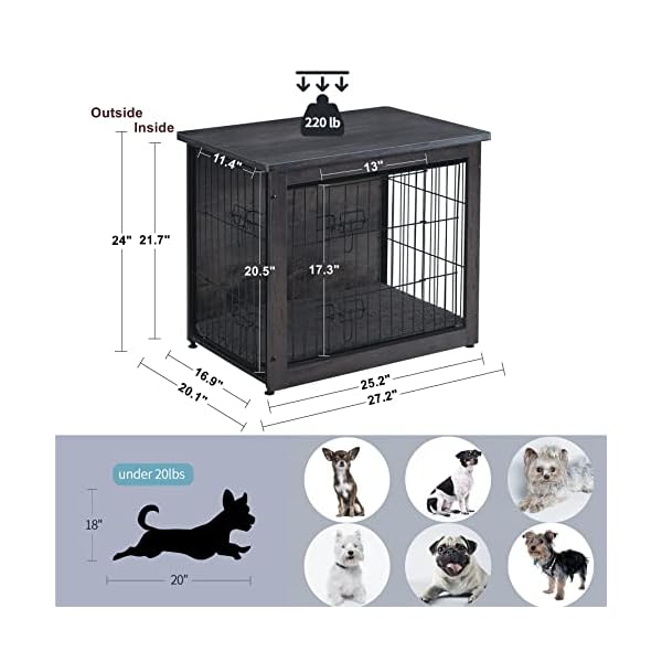Dog Crate Furniture with Cushion