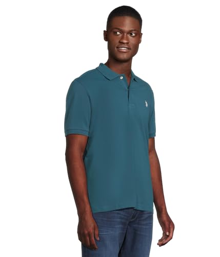 Image of U.S. POLO ASSN. Men Cotton Regular Fit Solid Polo With Small Pony | Two-Button Closure Pique Polo Shirt, Summer Fashion Golf Shirt