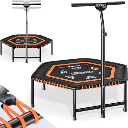 Monzana Trampolín Fitness Cama Elástica Interior Altura Ajustable Ø 120cm Entrenamiento Deporte Gimnasia