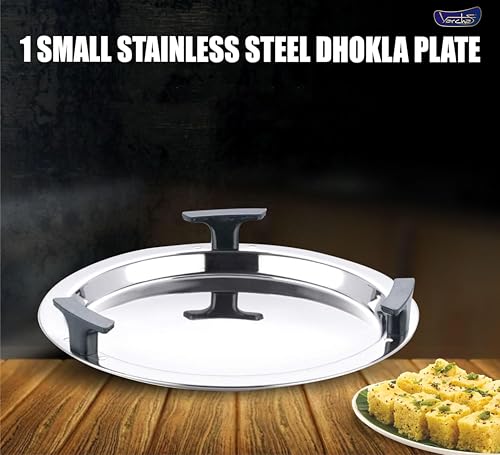 Image of VARCHAS Stainless Steel Idli Maker & Steamer with 4 Plates | Mini Multi Kadai 3 Litre, 22 cm | Idli, Dhokla, Momo, Steaming Cooker | Induction & Gas Compatible Kadhai
