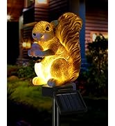 iStatue Squirrel Solar Decorative Garden Stake Lighting, Waterproof Cute Animal Outdoor Figurine ...