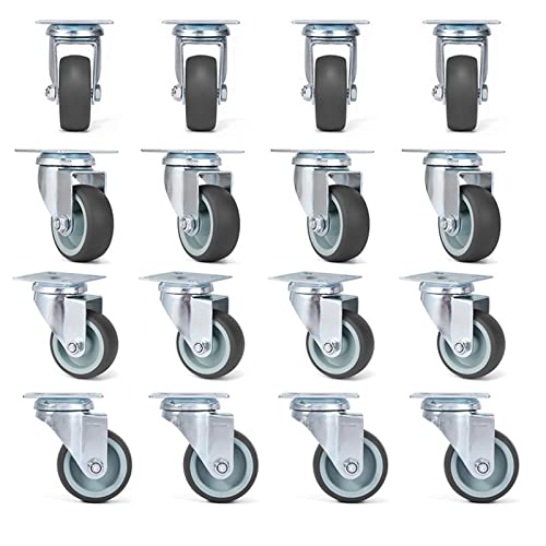 Roues de meubles en caoutchouc souple pivotantes et robustes de 2 pouces x16