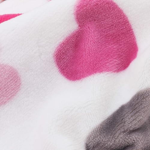 Image of Flannel Toddler Blanket - 50 inchx40 inch Soft Kids Throw for Boys & Girls - Perfect for Naptime, Travel & Bedding (Plush Heart)