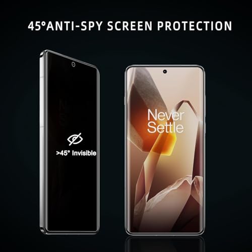 Image of EZ-GLAZ Privacy Screen Protector for OnePlus 13 (6.82 inch Curved Display) | Anti-Spy HD Clear Flexible Film | Bubble-Free Easy Installation Kit | Scratch Resistant | Case Friendly (Pack of 2)