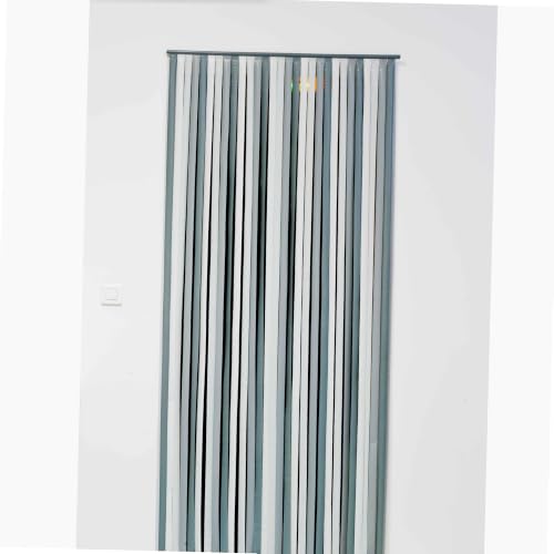 WERKA PRO, Rideau de Porte en Lanières en Plastique Coloris Gris, Dimensions Pratiques 90x200 cm, Idéal pour Entrées et Séparations de Pièces, Facile à...