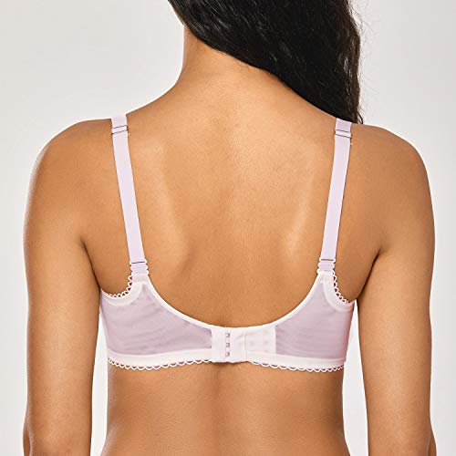 Image of DOBREVA Women's Sexy Lace Push Up Plus Size Bra Sheer Balconette Underwire Unlined