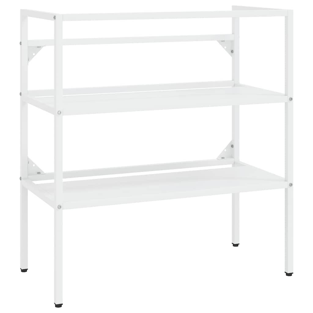 Mueble de baño con lavabo empotrable, color blanco, de hierro pulverizado y cerámica, 79 x 38 x 83 cm, con rebosadero, moderno espacio de lavado con espacio abierto para invitados o baño