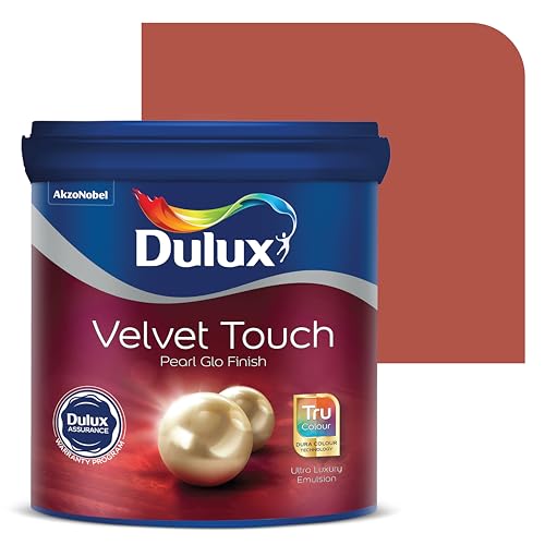 Image of Dulux Velvet Touch Pearl GLO Interior Emulsion Paint (20L, Teracotta Pot) - Luxurious soft-sheen wall paint, highly durable, washable, rich, intense colors, with 6-year warranty