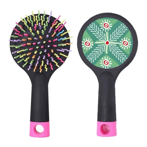 Brosse démêlante à coussin d'air au motif totem mexicain pour cheveux sans nœuds