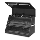 Montezuma – LA400B – 30-Inch Portable TRIANGLE Toolbox – Multi-Tier Design – 16-Gauge Construction – SAE and Metric Tool Chest – Weather-Resistant Toolbox – Lock and Latching System