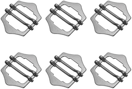QUARKZMAN 6Pcs Adjustable Metal Sliders, Clip Pin Roller Tape 20mm Tri Glide Buckle for Vest, Suit, Bag Replacement Part (Black)
