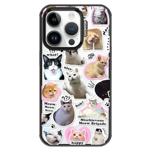 Coque iPhone 14 Pro solide contre les chutes et compatible MagSafe dessin amusant