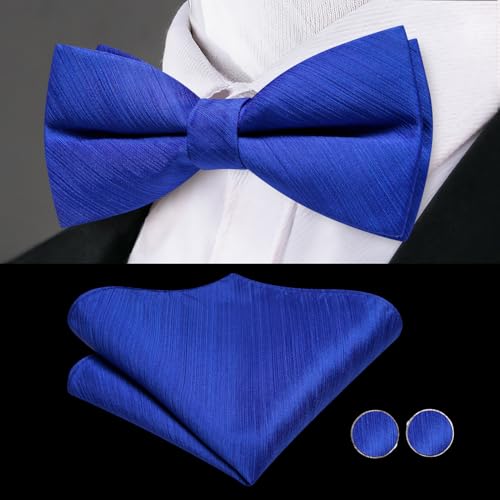 Image of Dubulle Mens Cummerbund and Bow Tie Set Paisley Floral Pretied Bowties for Men Pocket Square Cufflinks Wedding Business