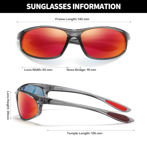 Image of FAGUMA Polarized Sports Sunglasses For Men UV400 Protection | Cycling Driving Fishing