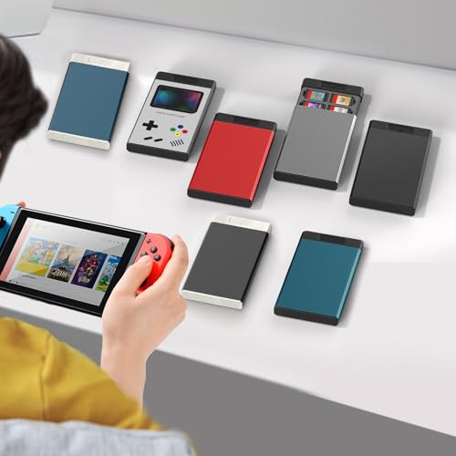 Image of HEIYING Switch Game Card Case for Nintendo Switch /Switch OLED /Switch Lite Game Card or Micro SD Memory Card, Metal Switch Game Holder with 20 Game Card Slots and 20 Micro SD Card Slots