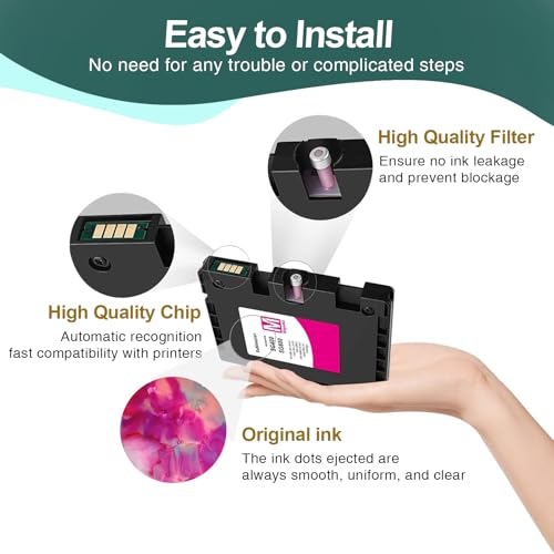 INK+ SG400 SG800 Sublimation Cartridge Compatible with Sawgrass Virtuoso SG400 SG800 Printer DIY, Latest Upgraded Chip (1 Black, 1 Cyan, 1 Magenta, 1 Yellow, 4 Pack) - Image 4
