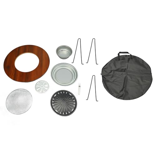 Table de barbecue ronde pliable ZJchao pour repas de camping