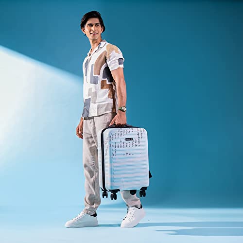 Image of Assembly Hard-Sided Cabin Trolley Bag Small (55 cms) - Polycarbonate Printed Suitcase for Travel with TSA Lock - 20 Inches - Scripted