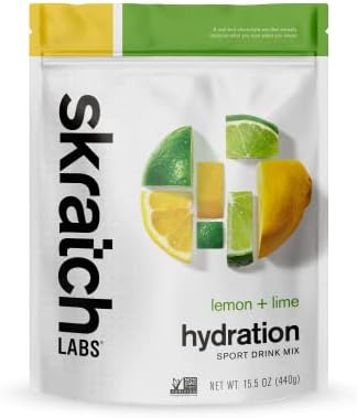 Skratch Labs Hydration Drink Mix- Lemon Lime- 20 Servings- Electrolyte Powder for Exercise, Endurance and Performance- Essential Electrolytes for Energy and Rapid Recovery- Non-GMO, Vegan, Gluten Free