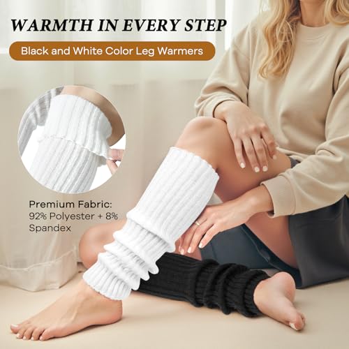 Women’s Leg Warmers 2 Pairs – Ribbed Knit Boot Cuffs for Winter, Dance, Yoga & 80s Party Outfits4