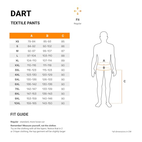 OZONE MOTO Dart Motorradhose Herren | Textil | Knieprotektoren Stufe 1 | Taschen für Hüft und Steißbeinprotektoren | Große Mesh Belüftungspaneele