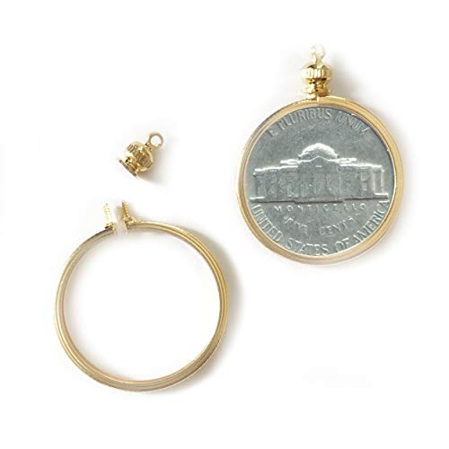 Portamonedas Bezel para moneda de níquel 5 centavos USA, dorado pack 2 miniatura 2