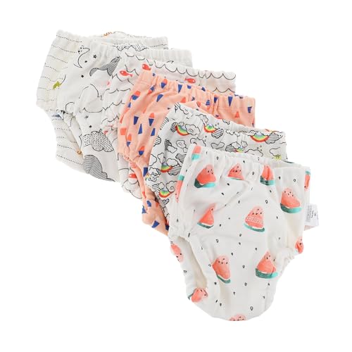 Pantalons d'apprentissage 4 couches en coton blanc pour éviter les fuites de bébé