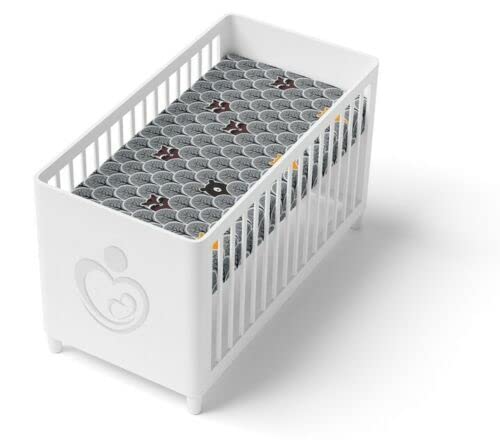 100% COTTON BABY BED FITTED SHEET FIT COT BED 140x70cm Fox in Forest Grey โ image 1