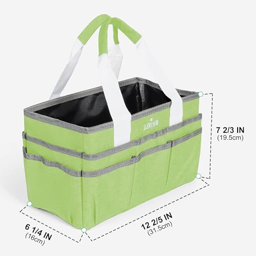 Image of JJRING Craft Organizer Tote Bag, Art Storage Caddy with Multiple Pockets, Cyan Sewing Bag for Art, Craft, Scrapbooking, School, Medical, and Office Supplies Storage