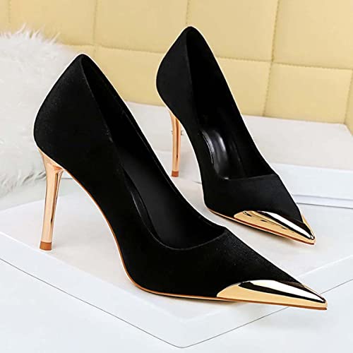 JOEupin Women's Basic High Heel Pumps Pointed Toe Stiletto Shoes for Office Party Wedding Dress3