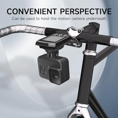 Image of Bike Computer Mount - Out Front GPS Combo Mount for Garmin Wahoo Bryton Cateye, Mountain Bike Accessories Compatible with 32mm 1.26'' Handlebar, Black