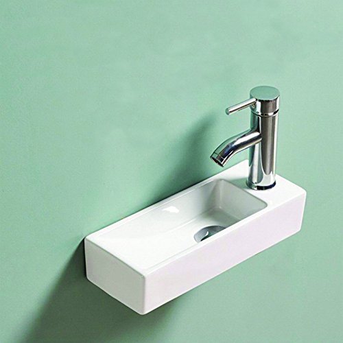 Lave Main Gain de Place, 38x15 cm, Céramique, Minimalist