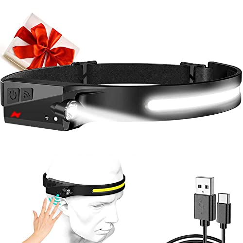 Lutitasd Led Headlamp - 230° Wide Beam Strip Light Pro Headlamp, Delfi Head Light, Lightweight Head Lamp Flashlight, Motion Sensor Headlamp Pro For Outdoor Camping Running Cycling Fishing(Black)… #TOP30