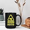 Mug Monster - Warning May Start Talking About Moths Funny Gift Mug - Ceramic Coffee Cup, Gift for Men or Women, Extra Large and Giant Available, 15oz Black #3
