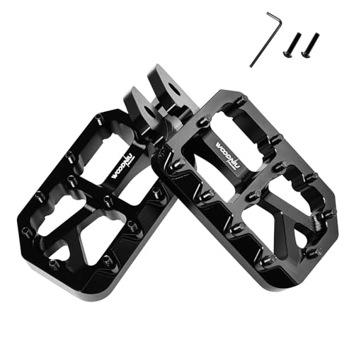 Woodniu Racein Dirt Bike Foot Pegs for Ebike Surron Light Bee X S Color Prickly Peg Motorcycle Aluminum Alloy Pedal for Segway X160 X260/Talaria X3 X4/E Ride PRO SS Black Body with Black Spikes