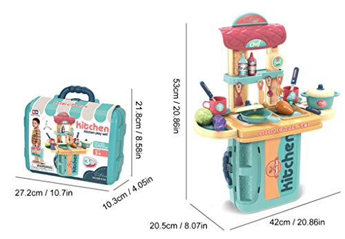 Image of Magicwand ABS Plastic Pretend Play Carry Along 3-in-1 Kitchen Set Box Case【21 Pcs】【(Green】【3 Yrs & Up】【Pack of 1 】【Multi-Colored】