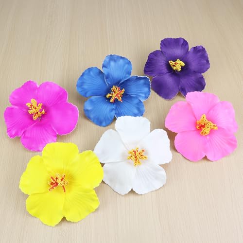 6 piezas de pinzas para cabello con flores hawaianas miniatura 5