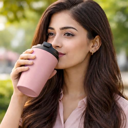 Image of Stvin 380ml Insulated Coffee Mug Travel, Stainless Steel Tumbler with Leak-Proof Lid, Reusable Thermal Cup for Hot & Cold Drinks, Car, Office, Camping & More (3rd Brown)
