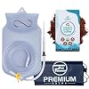 PE Premium Enema Clear Silicone Bag Kit with 1lb Organic Enema Coffee. Suitable for Coffee and Water Colon Cleansing. 2 Quart Capacity, 6.75 Foot Long Hose, 7 Tips