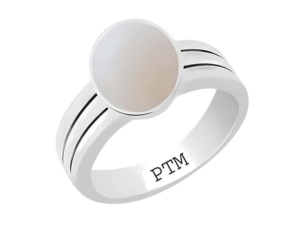 PTM 925 Sterling Silver Opal 3.25 to 10.25 Ratti or 3.00 to 9.50 Carat Astrological Gemstone Bis Hallmark Ring for Men & Women